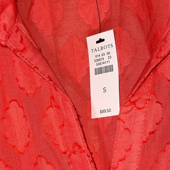 Talbots Medallion Jacquard Beach Shirt Swim CoverUp 100% Cotton size Small - Picture 10 of 11